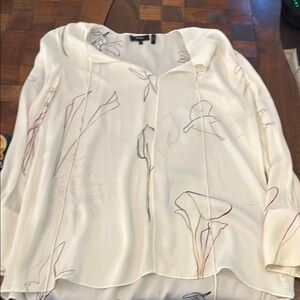 Elegant Cream Women's Theory Blouse Sz S